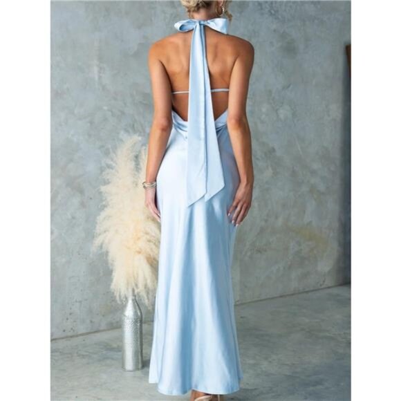 Backless Halter Neck Maxi Dress - Picture 2 of 15